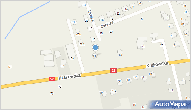Kozy, Krakowska, 67, mapa Kozy