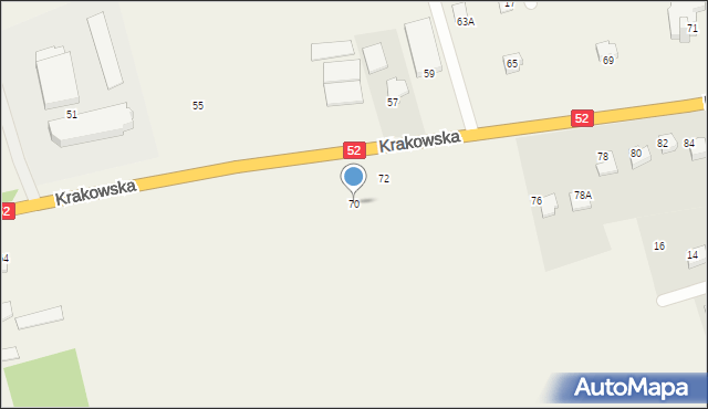 Kozy, Krakowska, 70, mapa Kozy