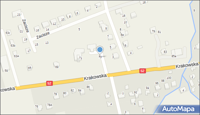 Kozy, Krakowska, 73, mapa Kozy