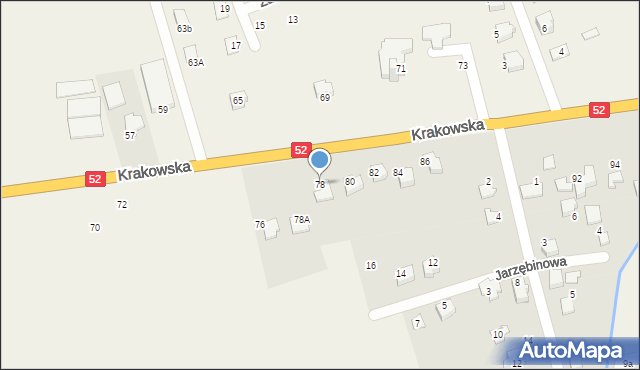 Kozy, Krakowska, 78, mapa Kozy