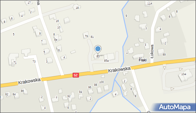 Kozy, Krakowska, 83, mapa Kozy