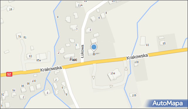 Kozy, Krakowska, 89, mapa Kozy