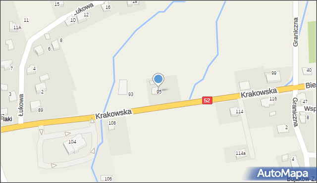 Kozy, Krakowska, 95, mapa Kozy