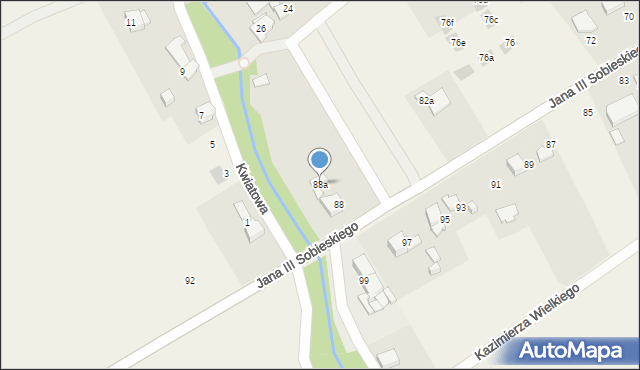 Kozy, Króla Jana III Sobieskiego, 88a, mapa Kozy