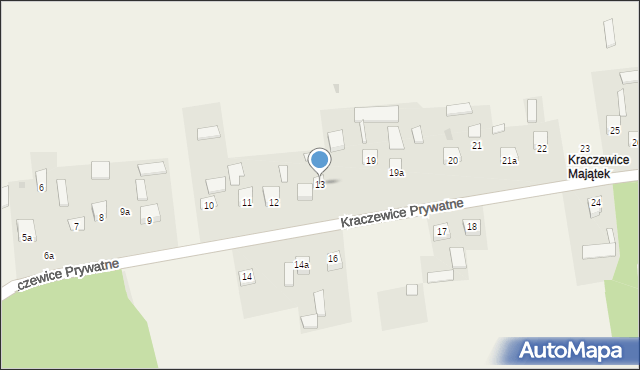 Kraczewice Prywatne, Kraczewice Prywatne, 13, mapa Kraczewice Prywatne