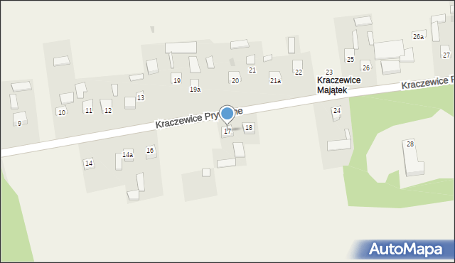 Kraczewice Prywatne, Kraczewice Prywatne, 17, mapa Kraczewice Prywatne