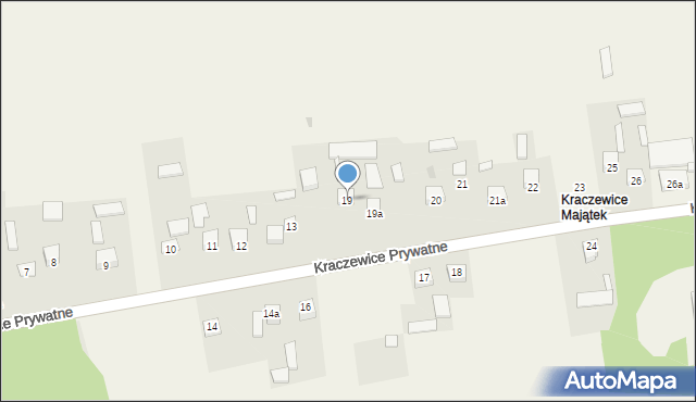 Kraczewice Prywatne, Kraczewice Prywatne, 19, mapa Kraczewice Prywatne