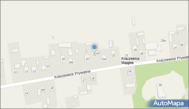 Kraczewice Prywatne, Kraczewice Prywatne, 21, mapa Kraczewice Prywatne