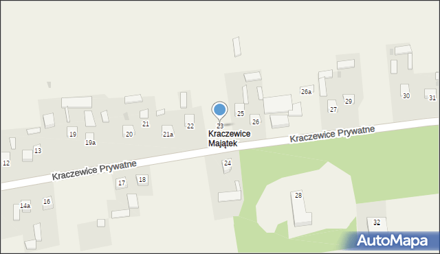 Kraczewice Prywatne, Kraczewice Prywatne, 23, mapa Kraczewice Prywatne