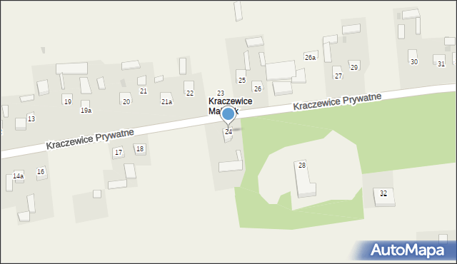 Kraczewice Prywatne, Kraczewice Prywatne, 24, mapa Kraczewice Prywatne