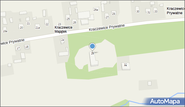 Kraczewice Prywatne, Kraczewice Prywatne, 28, mapa Kraczewice Prywatne