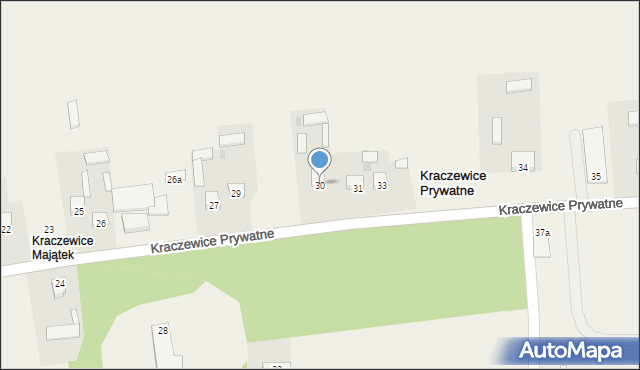 Kraczewice Prywatne, Kraczewice Prywatne, 30, mapa Kraczewice Prywatne