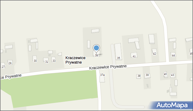 Kraczewice Prywatne, Kraczewice Prywatne, 34, mapa Kraczewice Prywatne