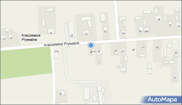 Kraczewice Prywatne, Kraczewice Prywatne, 38, mapa Kraczewice Prywatne