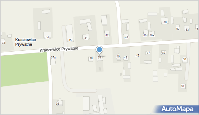 Kraczewice Prywatne, Kraczewice Prywatne, 39, mapa Kraczewice Prywatne