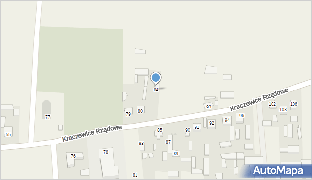 Kraczewice Prywatne, Kraczewice Prywatne, 84, mapa Kraczewice Prywatne