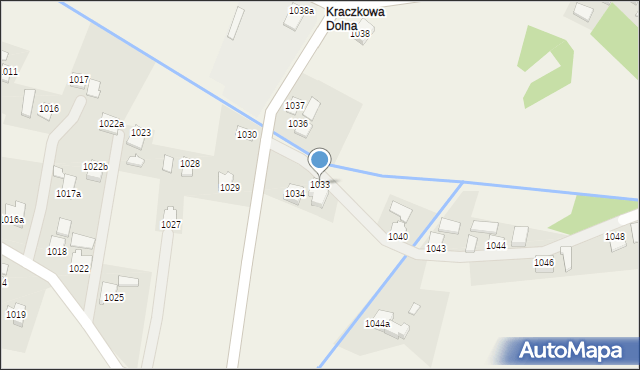 Kraczkowa, Kraczkowa, 1033, mapa Kraczkowa