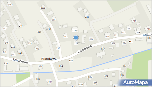 Kraczkowa, Kraczkowa, 228, mapa Kraczkowa