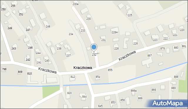 Kraczkowa, Kraczkowa, 232, mapa Kraczkowa