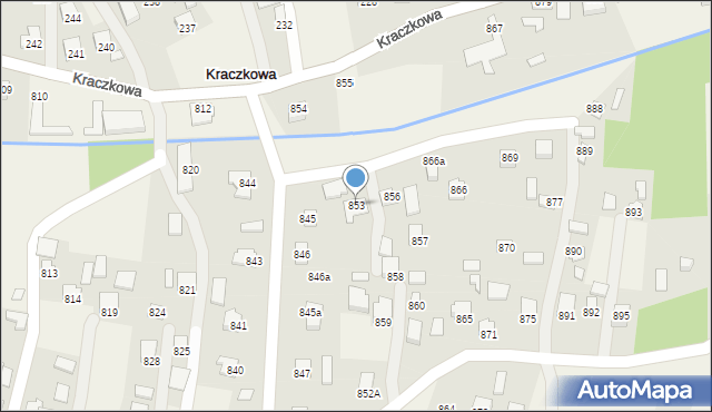 Kraczkowa, Kraczkowa, 853, mapa Kraczkowa