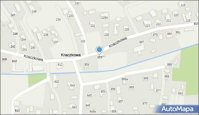 Kraczkowa, Kraczkowa, 855, mapa Kraczkowa