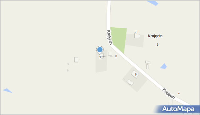 Krajęcin, Krajęcin, 9, mapa Krajęcin