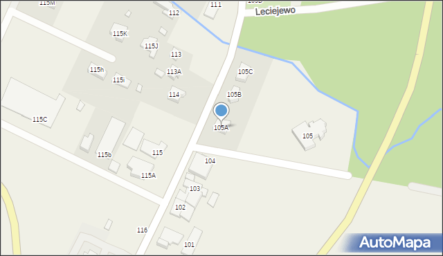 Krajewice, Krajewice, 105A, mapa Krajewice