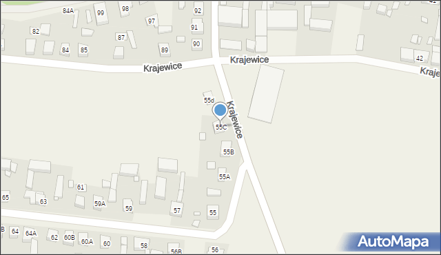 Krajewice, Krajewice, 55C, mapa Krajewice