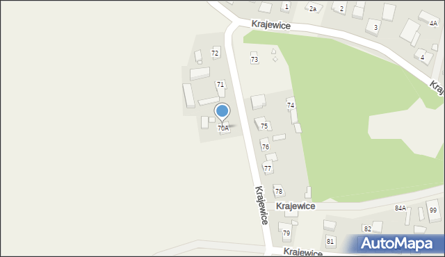 Krajewice, Krajewice, 70A, mapa Krajewice