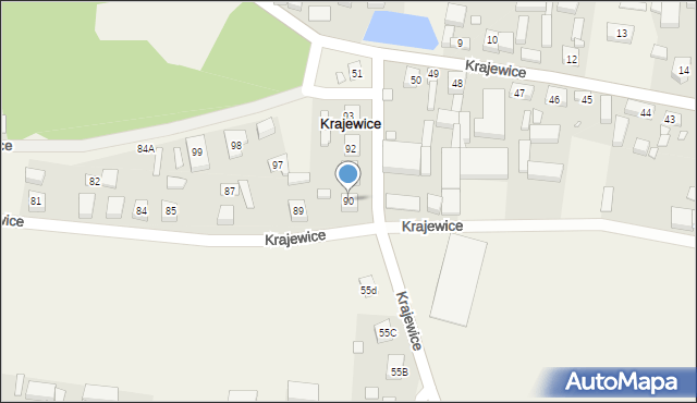 Krajewice, Krajewice, 90, mapa Krajewice