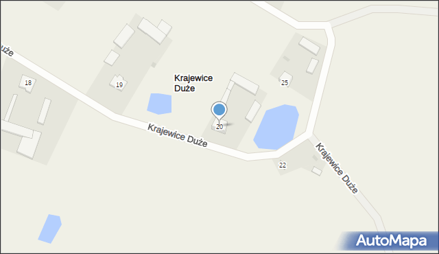 Krajewice Duże, Krajewice Duże, 20, mapa Krajewice Duże