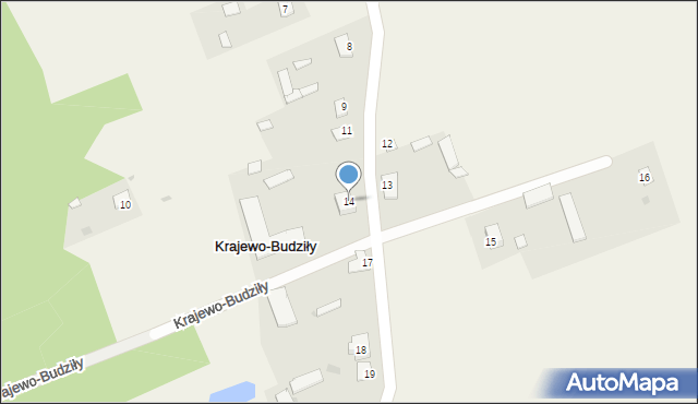 Krajewo-Budziły, Krajewo-Budziły, 14, mapa Krajewo-Budziły