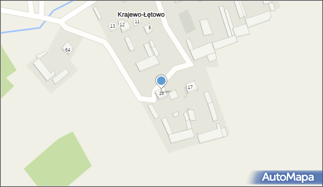 Krajewo-Łętowo, Krajewo-Łętowo, 16, mapa Krajewo-Łętowo