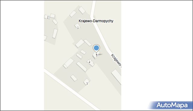 Krajewo Wielkie, Krajewo-Darmopychy, 5, mapa Krajewo Wielkie