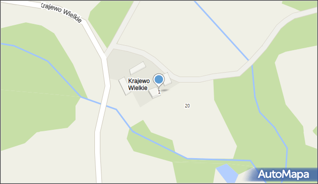 Krajewo Wielkie, Krajewo Wielkie, 1, mapa Krajewo Wielkie