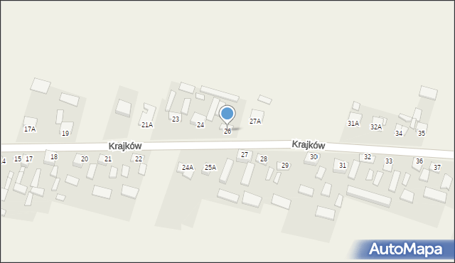 Krajków, Krajków, 26, mapa Krajków