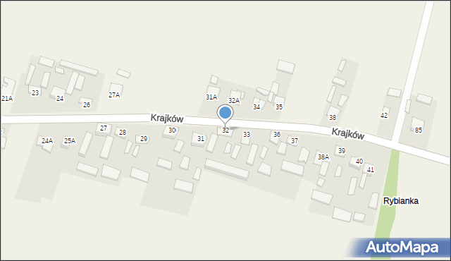 Krajków, Krajków, 32, mapa Krajków