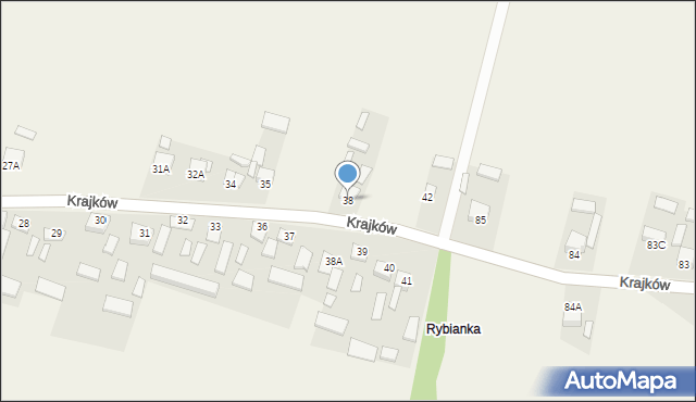 Krajków, Krajków, 38, mapa Krajków