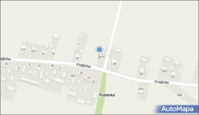 Krajków, Krajków, 42, mapa Krajków