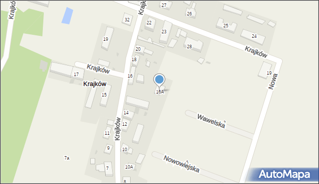 Krajków, Krajków, 16A, mapa Krajków