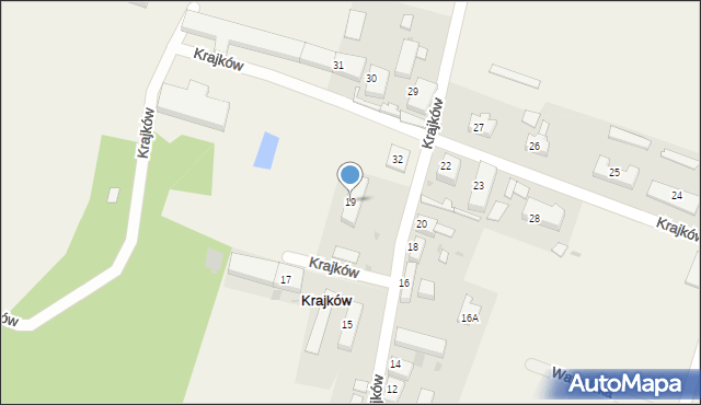 Krajków, Krajków, 19, mapa Krajków