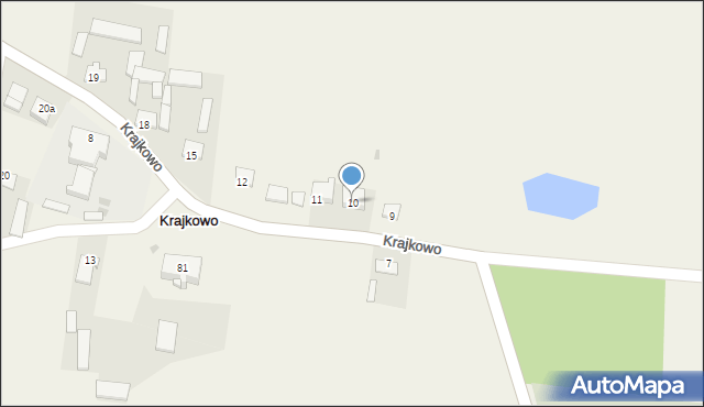 Krajkowo, Krajkowo, 10, mapa Krajkowo