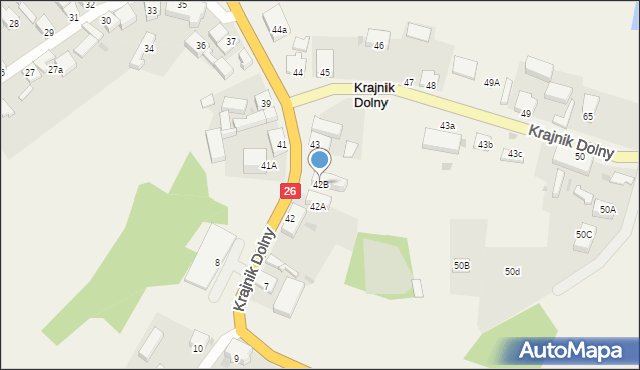 Krajnik Dolny, Krajnik Dolny, 42B, mapa Krajnik Dolny