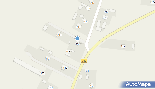 Krajno-Parcele, Krajno-Parcele, 20d, mapa Krajno-Parcele