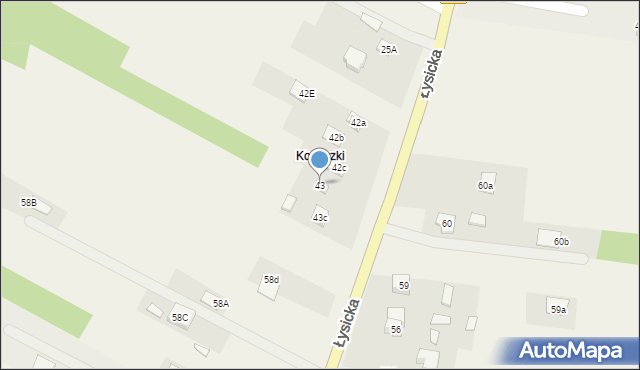 Krajno-Parcele, Krajno-Parcele, 43, mapa Krajno-Parcele