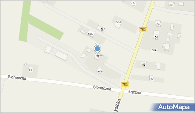 Krajno-Parcele, Krajno-Parcele, 58, mapa Krajno-Parcele