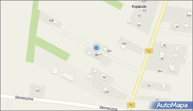 Krajno-Parcele, Krajno-Parcele, 58C, mapa Krajno-Parcele