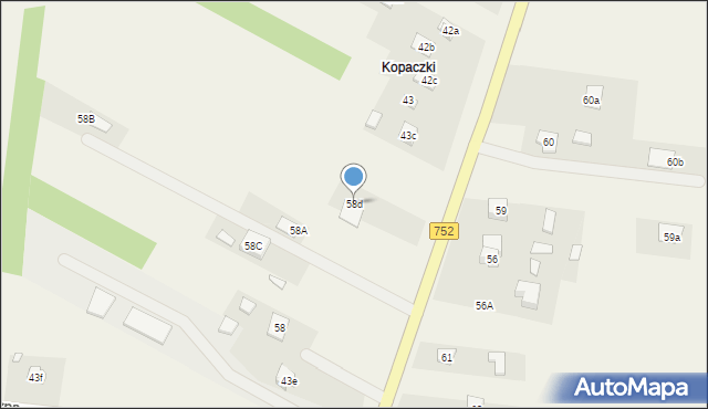 Krajno-Parcele, Krajno-Parcele, 58d, mapa Krajno-Parcele