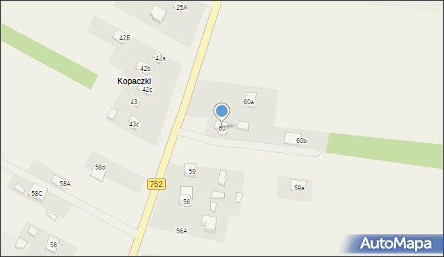 Krajno-Parcele, Krajno-Parcele, 60, mapa Krajno-Parcele