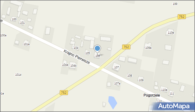 Krajno Pierwsze, Krajno Pierwsze, 106, mapa Krajno Pierwsze